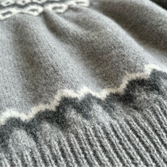 ❤️ VINTAGE L.L. BEAN FAIR ISLE WOOL GRAY SWEATER CLASSIC PULLOVER CREWNECK - Picture 3 of 10